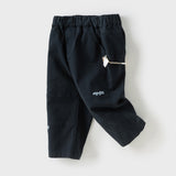 Dave&Bella Toddler Boys Khaki/Navy Blue Cotton Casual Pants