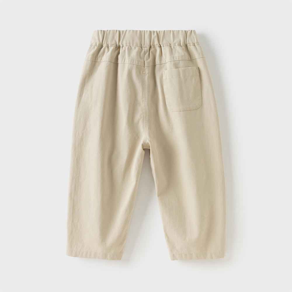 Dave&Bella Toddler Boys Khaki/Navy Blue Cotton Casual Pants