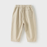 Dave&Bella Toddler Boys Khaki/Navy Blue Cotton Casual Pants