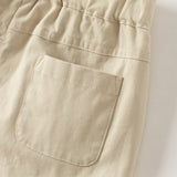 Dave&Bella Toddler Boys Khaki/Navy Blue Cotton Casual Pants