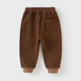 Dave&Bella Toddler Boys Coffee Brown Drawstring Sweatpants