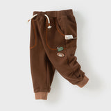 Dave&Bella Toddler Boys Coffee Brown Drawstring Sweatpants