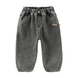Dave&Bella Toddler Boys Smoky Grey Loose Jeans Pants