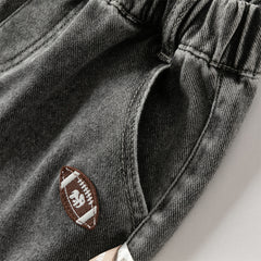 Dave&Bella Toddler Boys Autumn Smoky Grey Loose Jeans Pants