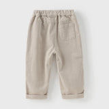 Dave&Bella Toddler Girls Khaki/Pink Cotton Corduroy Pants