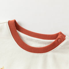 Dave&Bella Toddler Boys Autumn Beige Sweatshirt Long Pants Suits Sets