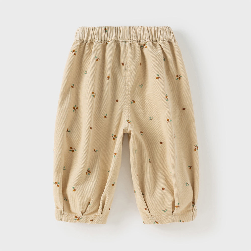 Dave&Bella Toddler Boys Casual Cotton Yellow Print Drawstring Pants