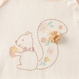 Dave&Bella Toddler Girls Beige Cotton Elegant Dress-style Sweatshirts Tops