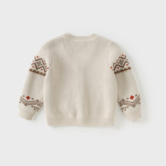 Dave&Bella Boys Autumn Cotton Casual Print Sweater Cardigan Jacket