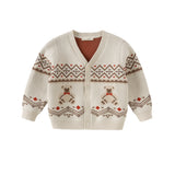 Dave&Bella Toddler Boys Cotton Casual Print Sweater Cardigans