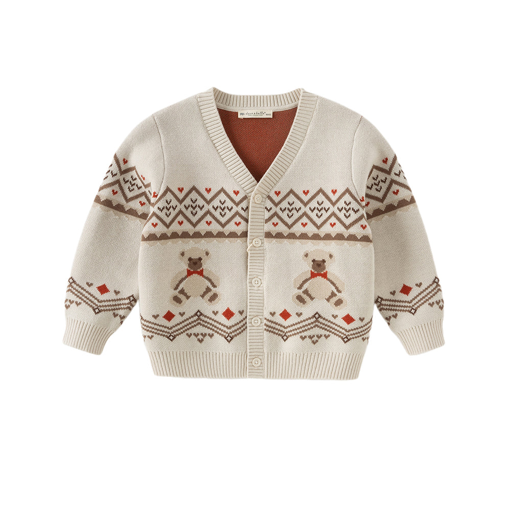 Dave&Bella Boys Autumn Cotton Casual Print Sweater Cardigan Jacket