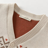 Dave&Bella Toddler Boys Cotton Casual Print Sweater Cardigans