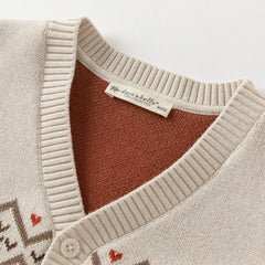 Dave&Bella Boys Autumn Cotton Casual Print Sweater Cardigan Jacket