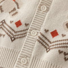 Dave&Bella Boys Autumn Cotton Casual Print Sweater Cardigan Jacket