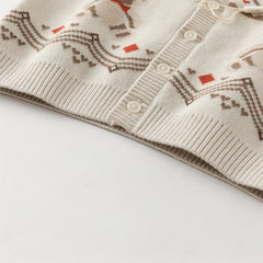 Dave&Bella Boys Autumn Cotton Casual Print Sweater Cardigan Jacket