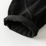 Dave&Bella Toddler Boys Black Cotton Loose Casual Pants