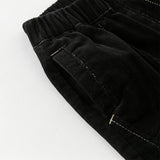 Dave&Bella Toddler Boys Black Cotton Loose Casual Pants