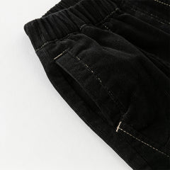 Dave&Bella Toddler Boys Autumn Black Cotton Loose Casual Pants