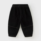 Dave&Bella Toddler Boys Black Cotton Loose Casual Pants