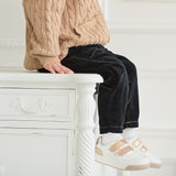 Dave&Bella Toddler Boys Black Cotton Loose Casual Pants