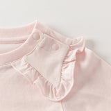 Dave&Bella Girls Toddler Beige Casual Cotton T-shirt Tops
