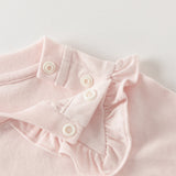 Dave&Bella Girls Toddler Beige Casual Cotton T-shirt Tops