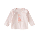 Dave&Bella Girls Toddler Beige Casual Cotton T-shirt Tops