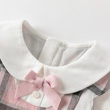 Dave&Bella Toddler Girls Sweet Cotton Pink Grey Plaid A-line Princess Dress