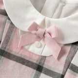 Dave&Bella Toddler Girls Sweet Cotton Pink Grey Plaid A-line Princess Dress