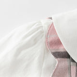 Dave&Bella Toddler Girls Sweet Cotton Pink Grey Plaid A-line Princess Dress