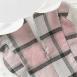 Dave&Bella Toddler Girls Sweet Cotton Pink Grey Plaid A-line Princess Dress