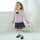 Dave&Bella Toddler Girls Elegant Grey Purple Shirt Skirt Suits Sets