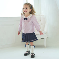 Dave&Bella Toddler Girls Autumn Grey Purple Shirt Skirt Suits Set