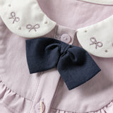 Dave&Bella Toddler Girls Elegant Grey Purple Shirt Skirt Suits Sets