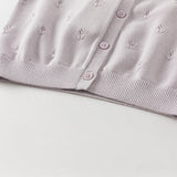 Dave&Bella Toddler Girls Cotton Adorable Purple Cardigans