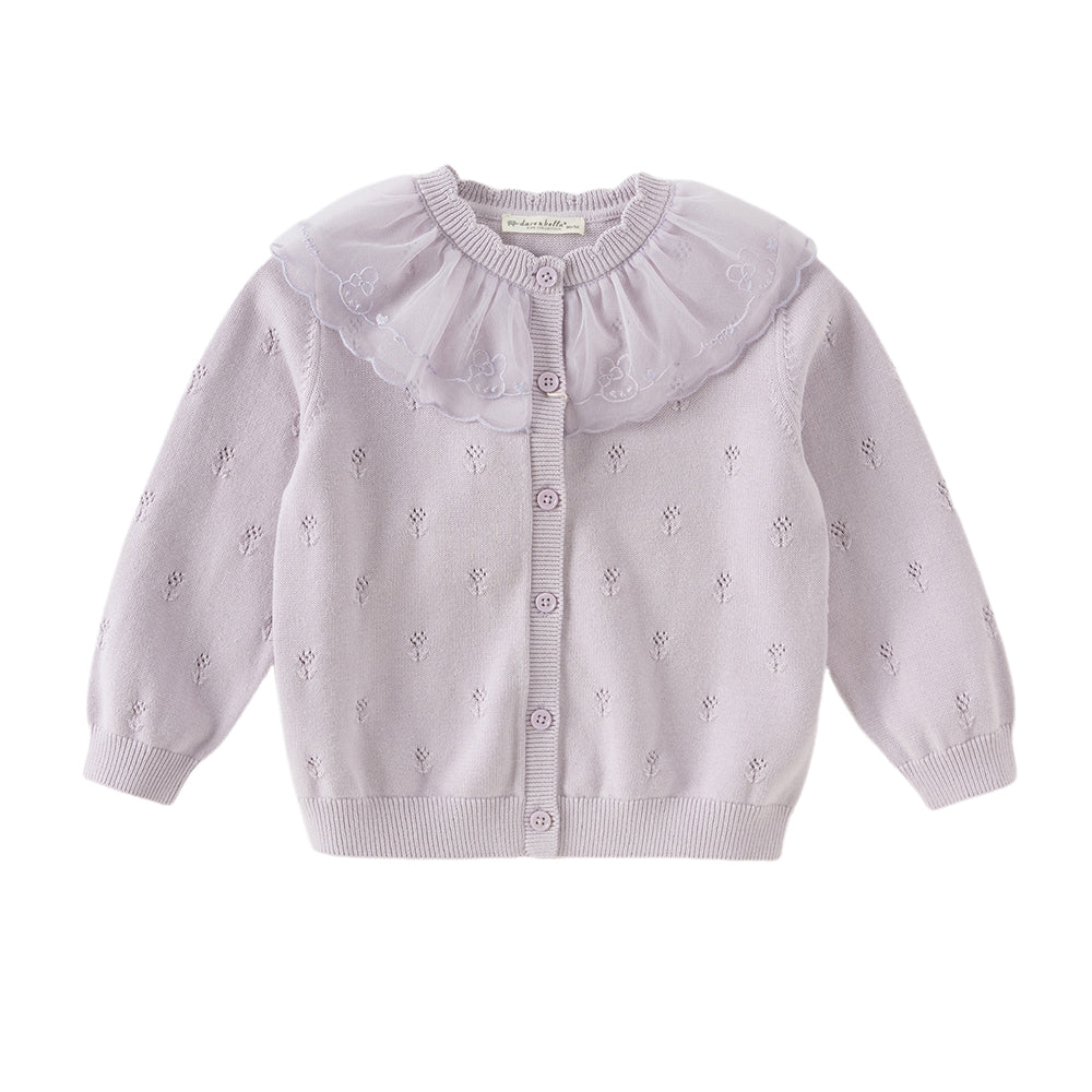 Dave&Bella Toddler Girls Cotton Adorable Purple Cardigans