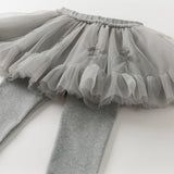 Dave&Bella Toddler Girls Grey Cute Mesh Skirt Leggings Pants