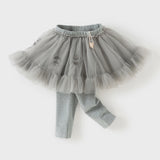 Dave&Bella Toddler Girls Grey Cute Mesh Skirt Leggings Pants