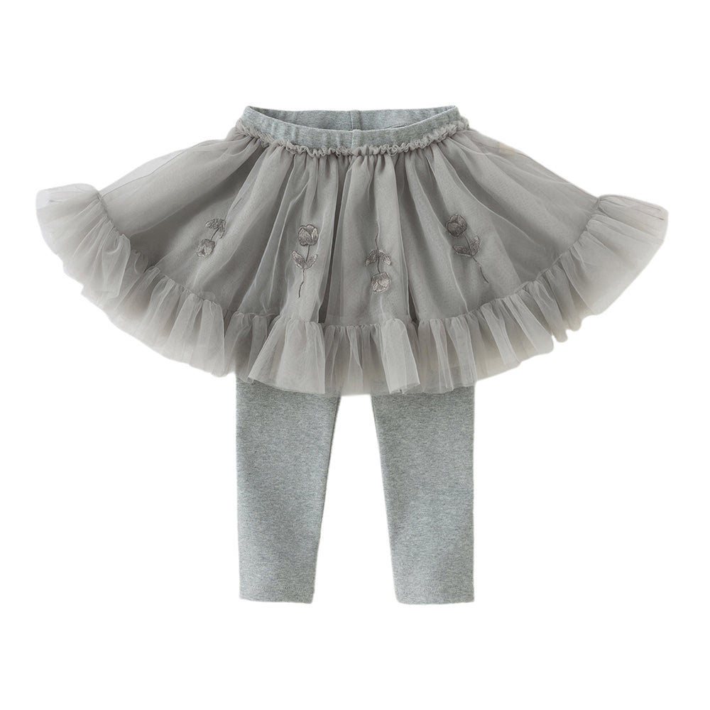 Dave&Bella Toddler Girls Grey Cute Mesh Skirt Leggings Pants