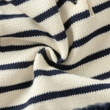 Dave&Bella Toddler Girls Navy Blue Striped Naval-style A-line Mesh Dress