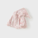 Dave&Bella Girls Toddler Pink Floral Print Hoodie Jackets