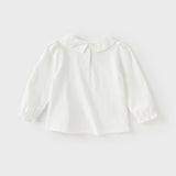 Dave&Bella Girls Toddler Cotton Flower Embroidery T-shirt Tops