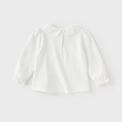 Dave&Bella Girls Autumn Cotton Flower Embroidery T-shirt Top