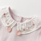 Dave&Bella Girls Toddler Cotton Flower Embroidery T-shirt Tops