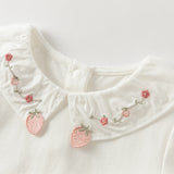 Dave&Bella Girls Toddler Cotton Flower Embroidery T-shirt Tops
