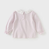 Dave&Bella Girls Toddler Cotton Flower Embroidery T-shirt Tops
