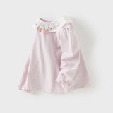 Dave&Bella Girls Toddler Cotton Flower Embroidery T-shirt Tops