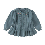 Dave&Bella Toddler Girls Blue Cotton Dress-style Cardigans