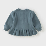 Dave&Bella Toddler Girls Blue Cotton Dress-style Cardigans