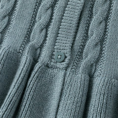 Dave&Bella Toddler Girls Autumn Blue Cotton Dress-style Sweater Cardigans Coat